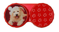 Klasické pouzdro motiv Vánoce - Pes s čepicí v červeném