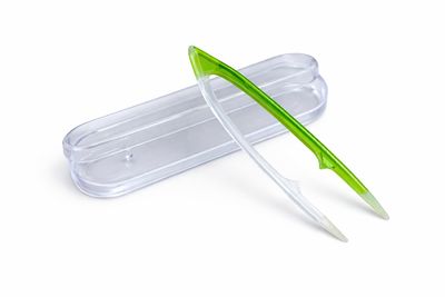 Pinzeta na kontaktní čočky v pouzdře, velká - zeleno-trasparentní