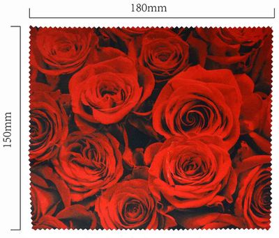 Hadřík na brýle z mikrovlákna- motiv růže