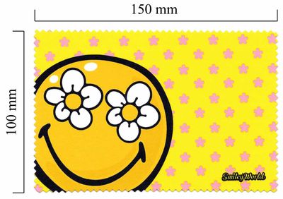 Hadřík na brýle z mikrovlákna Smiley - žlutý květ