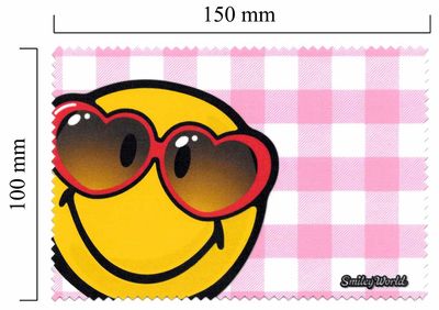 Hadřík na brýle z mikrovlákna Smiley - červené brýle